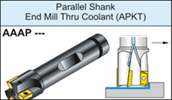 Parallel Shank End Mill Thru Coolant APKT