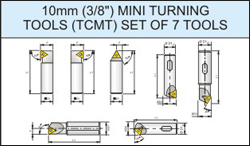 10MM 3  8 MINI TURNING TOOLS TCMT SET OF 7 TOOLS